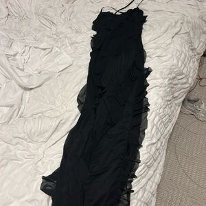 Sincerely Jules Black Ruffle Maxi Dress